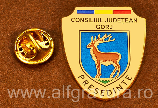 Insigna placata cu aur Presedinte Consiliul Local Gorj